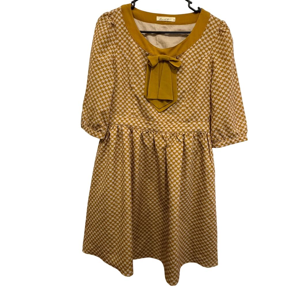 Anthropolgie Twee Golden Hearts Dress - Comme Toi Label